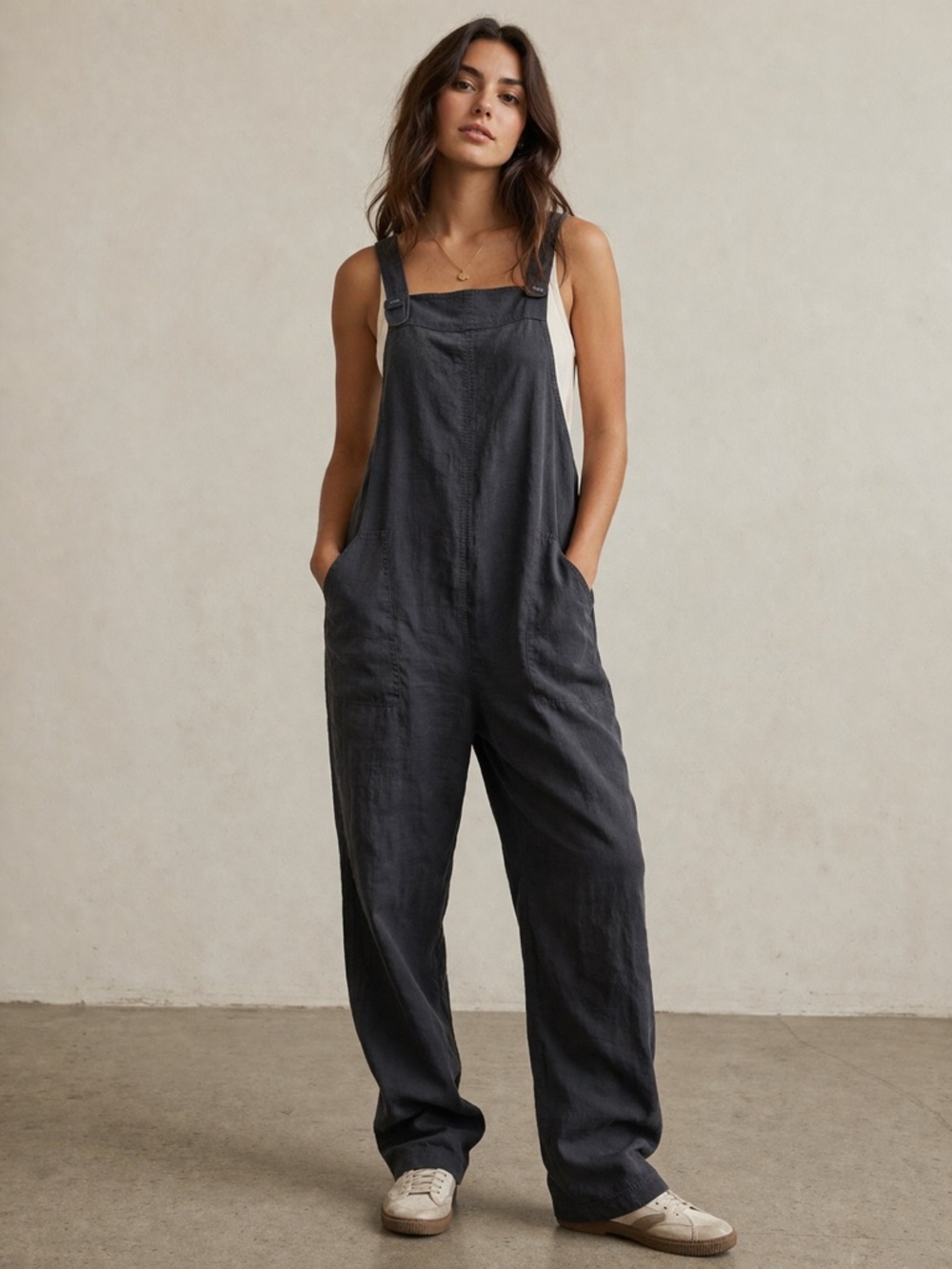 Universal Thread Charcoal Linen Romper